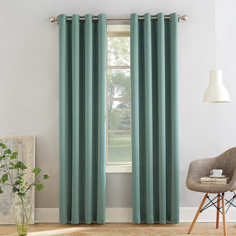 Sun Zero Becca Energy Efficient Grommet Curtain Panel, 40" x 84", Mineral - Image 1